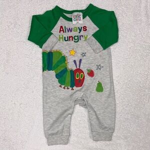 Eric Carle Green and Gray always hungry Caterpillar Kids romper 3m
